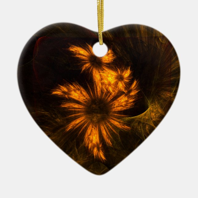 Mystique Garden Abstrakt Art Heart Ornament (Framsidan)