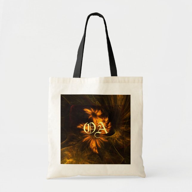 Mystique Garden Abstrakt Art Monogram Bag Tygkasse (Framsidan)