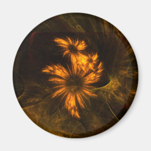 Mystique Garden Abstrakt Art Round Magnet