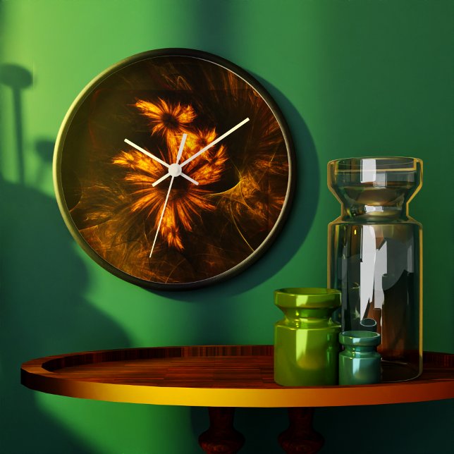 Mystique Garden Abstrakt Art Round Stor Klocka (Mystique Garden Abstract Art Round Wall Clock)