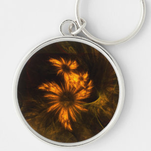 Mystique Garden Abstrakt Art Small Rund Silverfärgad Nyckelring