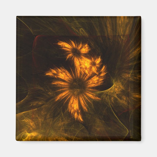 Mystique Garden Abstrakt Art Square Magnet (Framsidan)