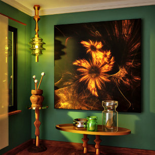 Mystique Garden Abstrakt Art Wrapped Canvas Skriv 