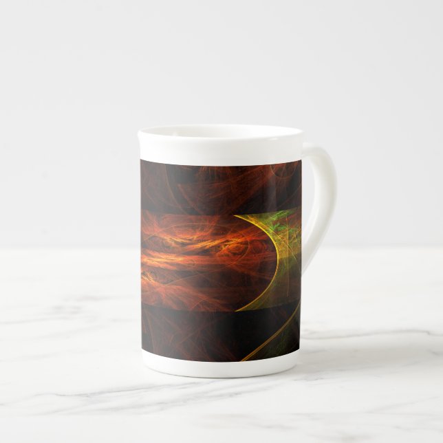 Mystique Jungle Abstrakt Art Benporslin Mugg (Framsida höger)