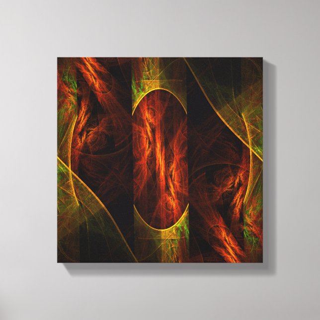 Mystique Jungle Abstrakt Art Black and White Canvastryck (Framsida)