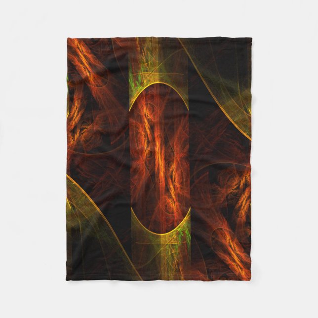 Mystique Jungle Abstrakt Art Fleecefilt (Framsidan)