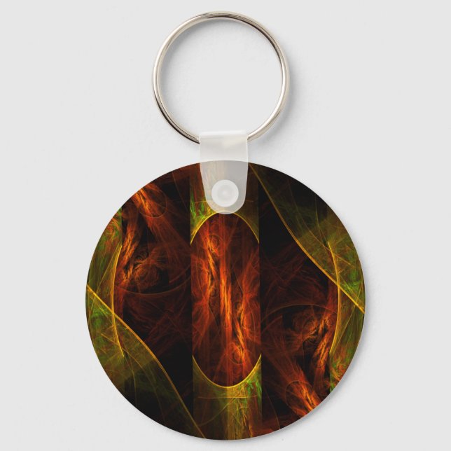 Mystique Jungle Abstrakt Art Keychain Nyckelring (Framsida)