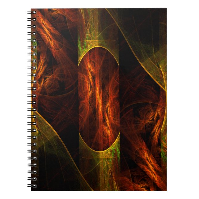 Mystique Jungle Abstrakt Art Notebook Anteckningsbok (Framsidan)