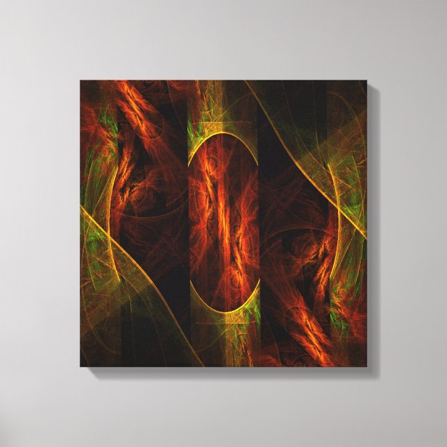 Mystique Jungle Abstrakt Art Quad Kanvastryck (Framsida)