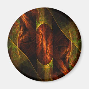 Mystique Jungle Abstrakt Art Round Magnet