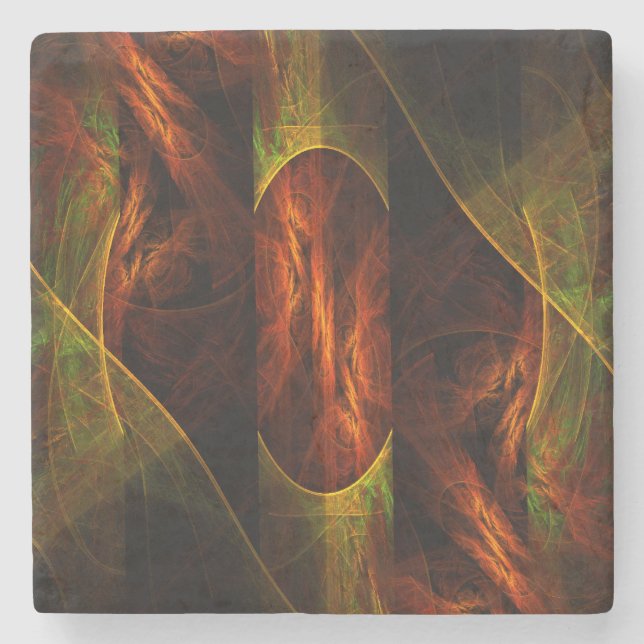 Mystique Jungle Abstrakt Art Stenunderlägg (Framsidan)