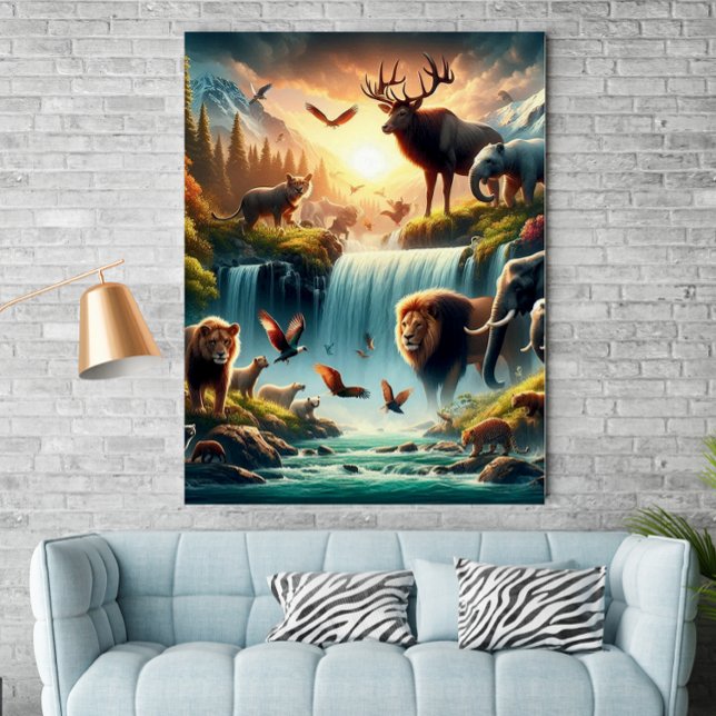 Mystique Land Wildlife Waterfall Fantasy Poster (Skapare uppladdad)