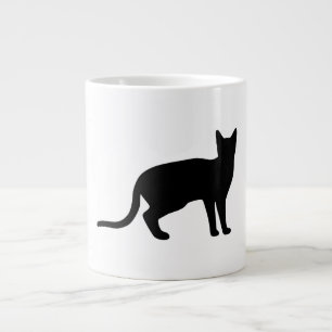 Mystique of the Kattdjur: An Elegant Cat Silhouett Jumbo Mugg