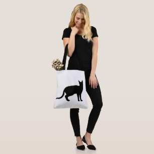 Mystique of the Kattdjur: An Elegant Cat Silhouett Tygkasse