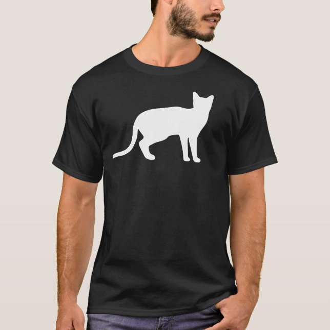 Mystique of the Kattdjur: An Elegant White Cat T Shirt (Framsida)