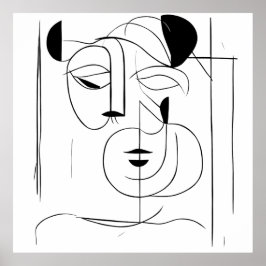 Mystique Oveiled: Abstrakt Mask Impression Poster