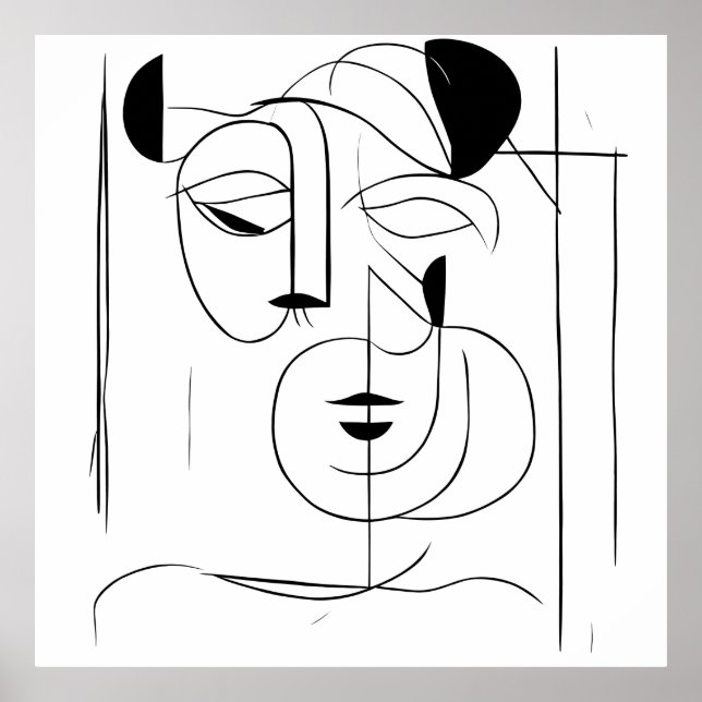 Mystique Oveiled: Abstrakt Mask Impression Poster (Framsidan)