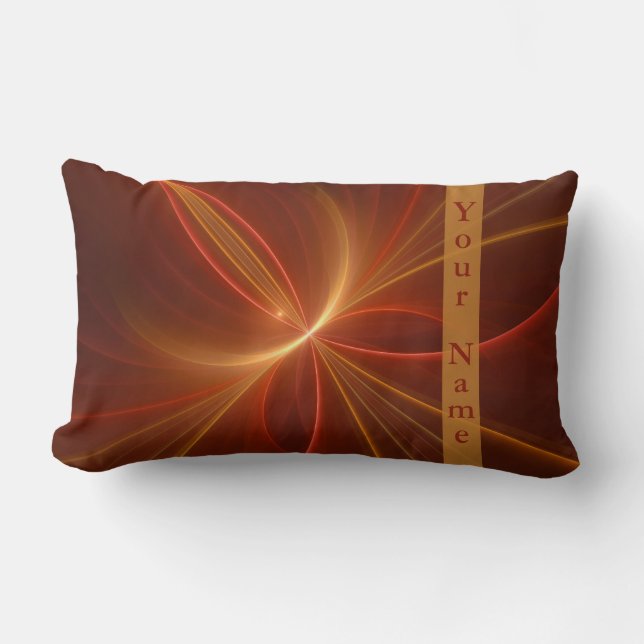 Mystisk Abstrakt Fractal Modern Warm Färg Namn Lumbarkudde (Framsida)