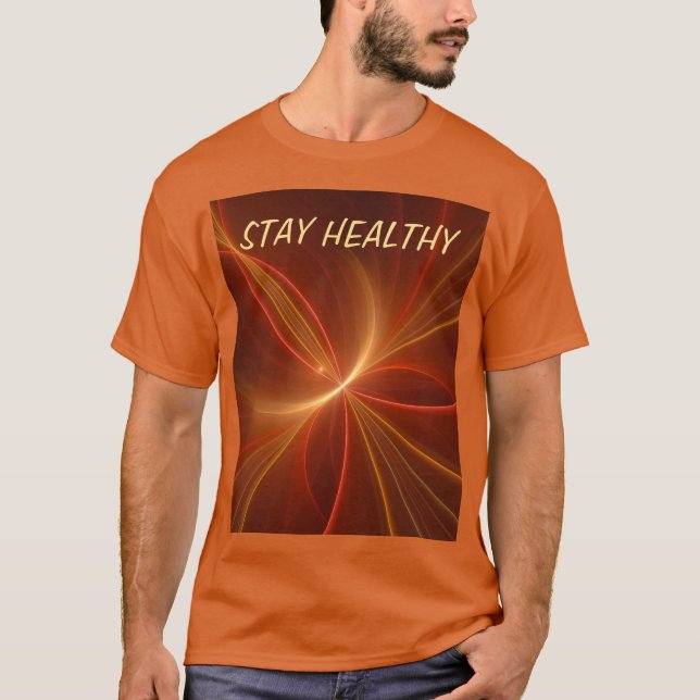 Mystisk Abstrakt Fractal Modern Warm Färg Text T Shirt (Framsida)