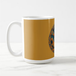 Mystisk arabisk uggla halvmåne ökenkonst kaffemugg