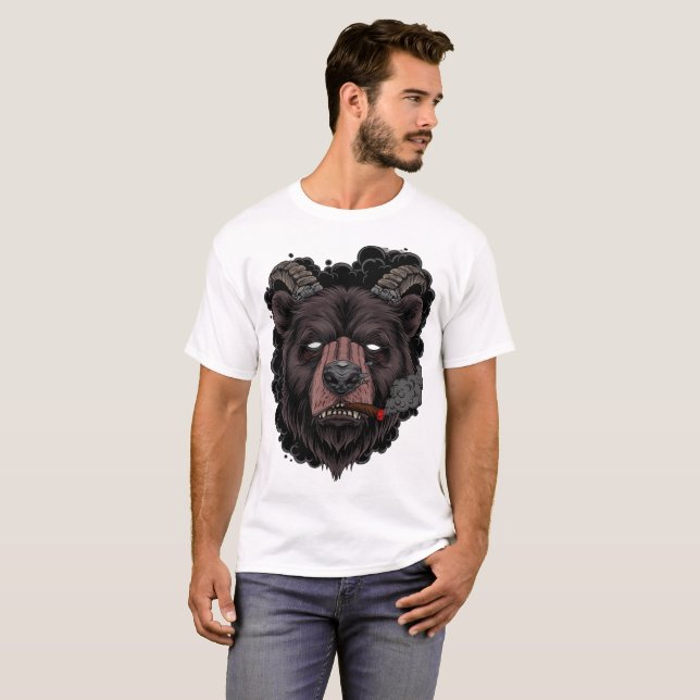 Mystisk behornad björn  t shirt (Hel framsida)