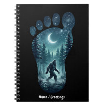 Mystisk Bigfoot-avtryck Stjärnig Skog Natt Konst