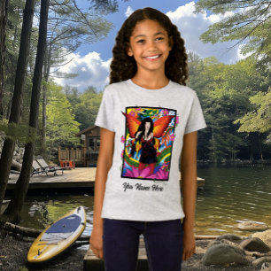 Mystisk Blå Gotisk Fantasy Älv-Drake T Shirt