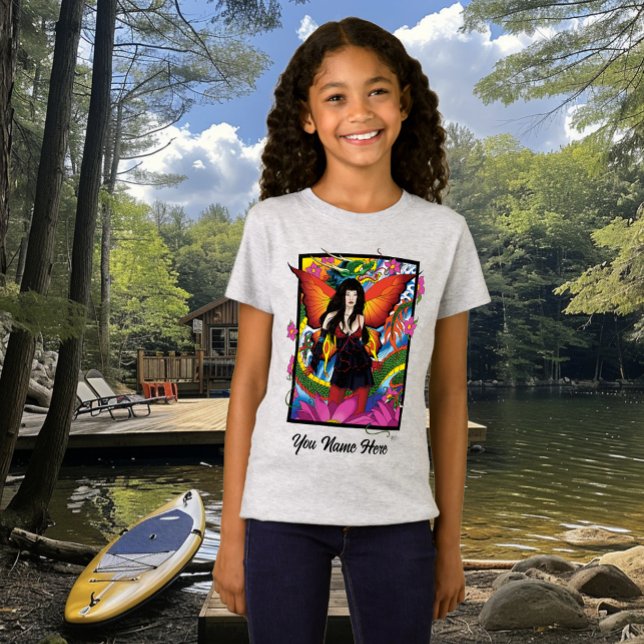 Mystisk Blå Gotisk Fantasy Älv-Drake T Shirt (Skapare uppladdad)