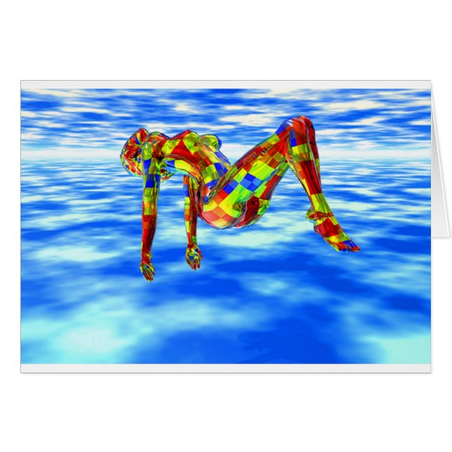 Mystisk blå kvinna hälsningskort (Framsidan Horizontal)