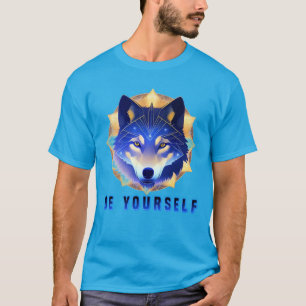 Mystisk blå varghuvud t shirt