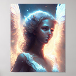 Mystisk blåögd ängel poster