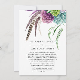 Mystisk Boho Succulent Bröllop Förminskad Gästlist Meddelande