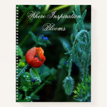 Mystisk Botanisk Era Poppy och Dagg Floral Anteckn