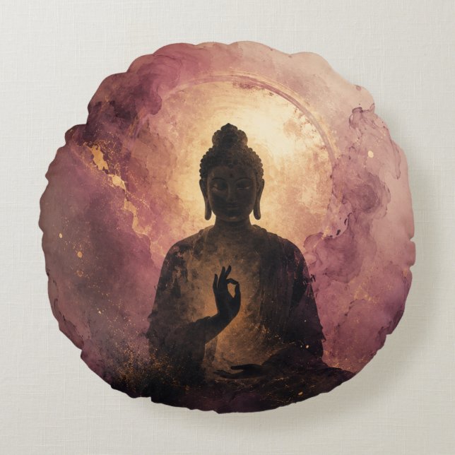 Mystisk Buddha | Zen-meditation Rund Kudde (Framsidan)