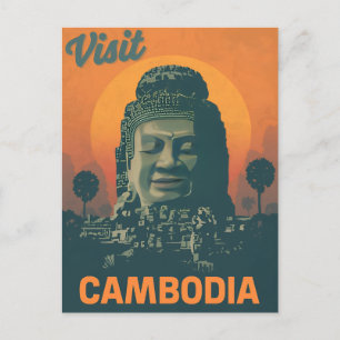 Mystisk Cambodisk Soluppgång Vykort
