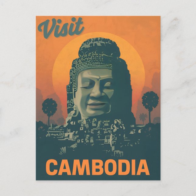 Mystisk Cambodisk Soluppgång Vykort (Framsida)