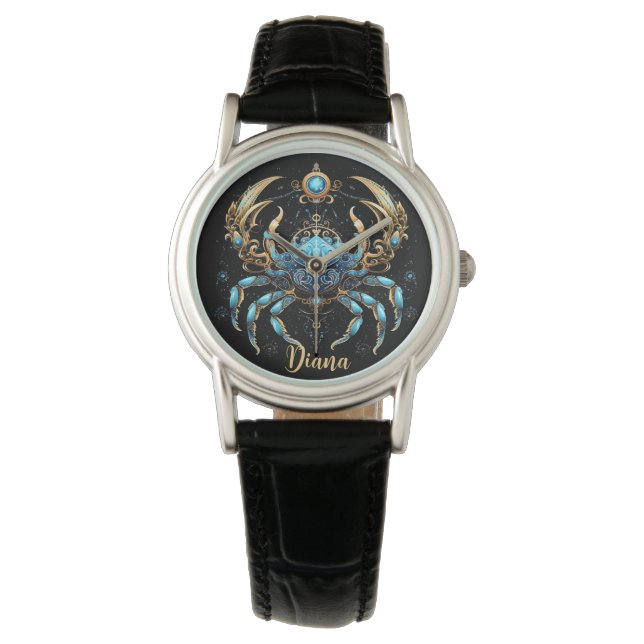 Mystisk Cancer Zodiak Konst  Armbandsur (Framsida)