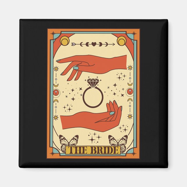 Mystisk Celest Bakbröllop Bruden Ta Magnet (Framsidan)