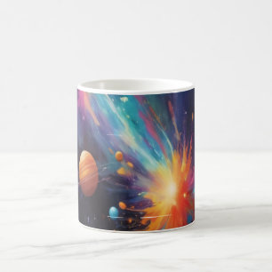 Mystisk Celestial Hjort Siluett Mugg Rymd Nebulosa