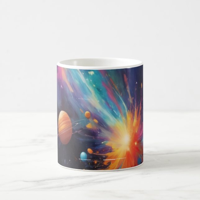 Mystisk Celestial Hjort Siluett Mugg Rymd Nebulosa (Center)