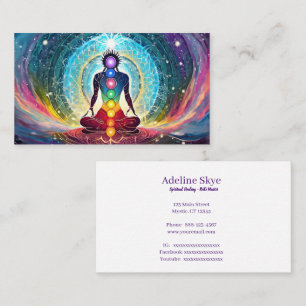 Mystisk chakra-design i vibrerande färg visitkort