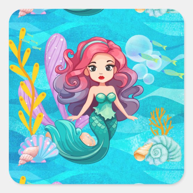 Mystisk design fyrkantigt klistermärke (Framsida)