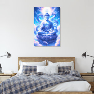 Mystisk drakbuddha meditation canvastryck