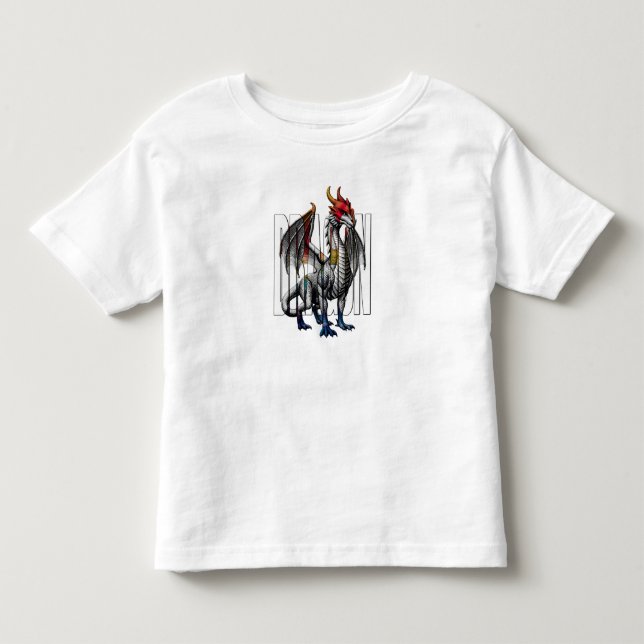 Mystisk Drakfantasi Creature Design T Shirt (Framsida)