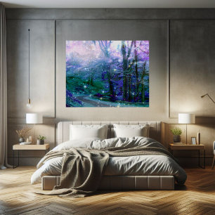 Mystisk Drömlik Abstrakt Skog Poster