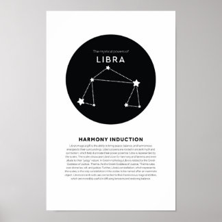 Mystisk effekt av Libra Zodiac Astrology Poster