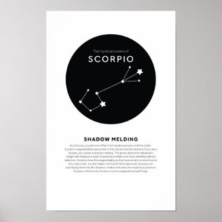 Mystisk effekt av Scorpio Astrology Star Zodiac Poster