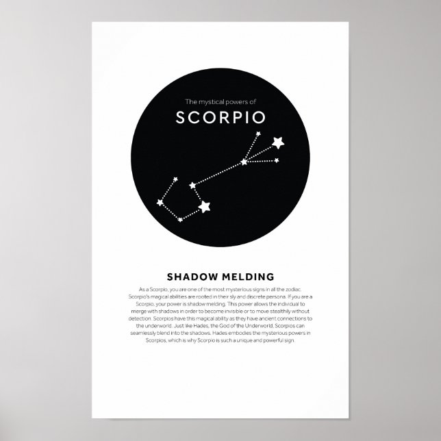 Mystisk effekt av Scorpio Astrology Star Zodiac Poster (Framsidan)