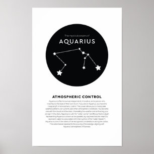 Mystisk effekt hos Aquarius Astrology Star Zodiac Poster