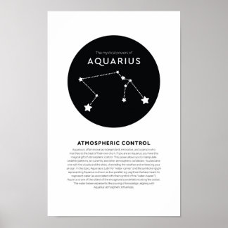 Mystisk effekt hos Aquarius Astrology Star Zodiac Poster
